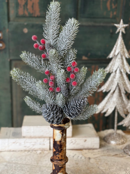 Frostwhisper Fir Spray | 24" | NOT CURRENTLY IN STOCK-New For Holiday 2026!