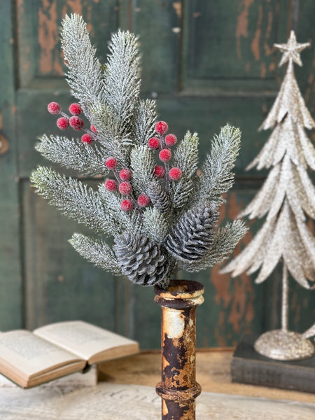 Frostwhisper Fir Spray | 24" | NOT CURRENTLY IN STOCK-New For Holiday 2026!