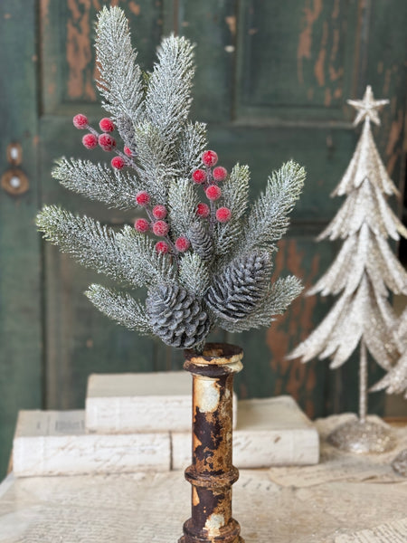 Frostwhisper Fir Spray | 24" | NOT CURRENTLY IN STOCK-New For Holiday 2026!