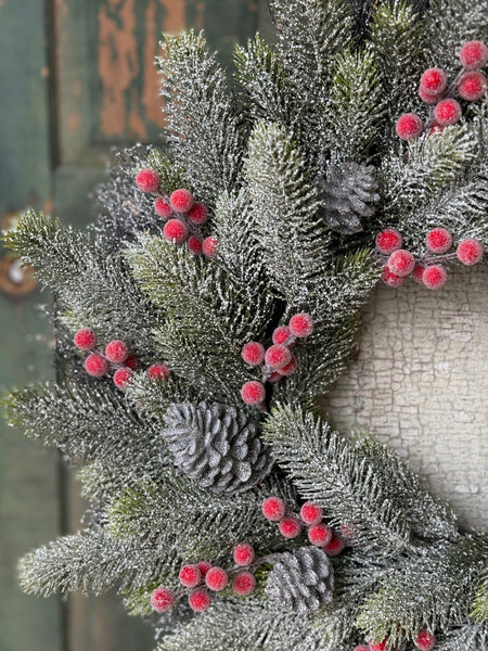 Frostwhisper Fir Wreath | 23" | NOT CURRENTLY IN STOCK-New For Holiday 2026!