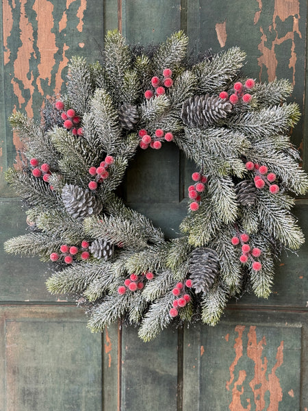 Frostwhisper Fir Wreath | 23" | NOT CURRENTLY IN STOCK-New For Holiday 2026!