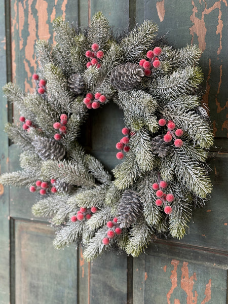 Frostwhisper Fir Wreath | 23" | NOT CURRENTLY IN STOCK-New For Holiday 2026!