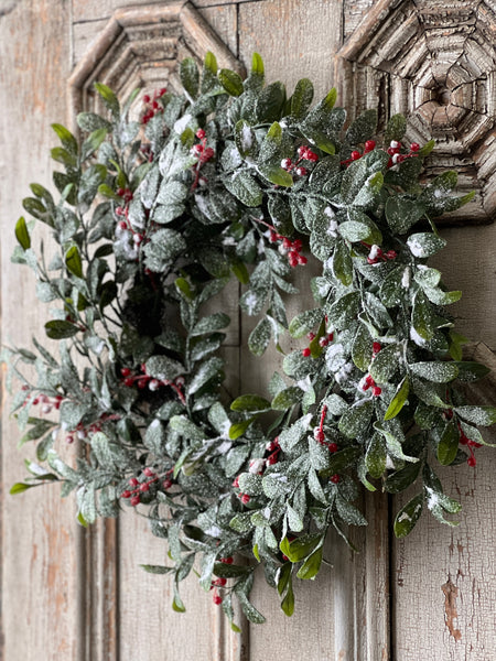 Holly Jolly Greens Wreath | 24" | CLEAN UP SPECIAL!  From $19.95 - Last 26pcs!