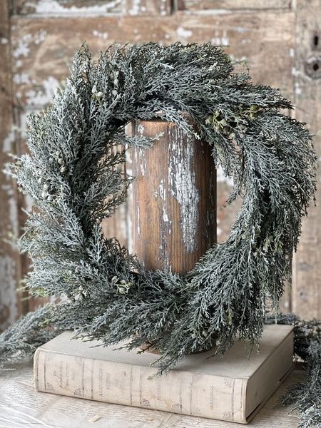 Frosted Twilight Cedar Wreath | 24"