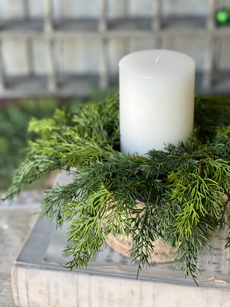 Verdant Cedar Candle Ring | 18"
