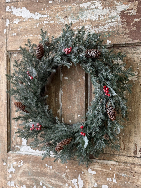 Holly Crested Fir Wreath | 22" | NOT CURRENTLY IN STOCK-New For Holiday 2026!