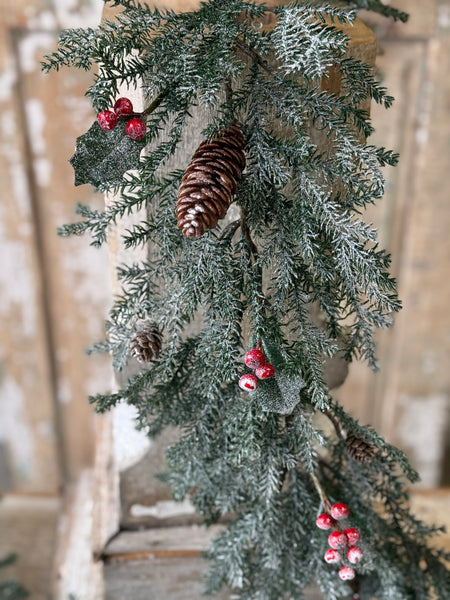 Holly Crested Fir Garland | 6' | NOT CURRENTLY IN STOCK-New For Holiday 2026!