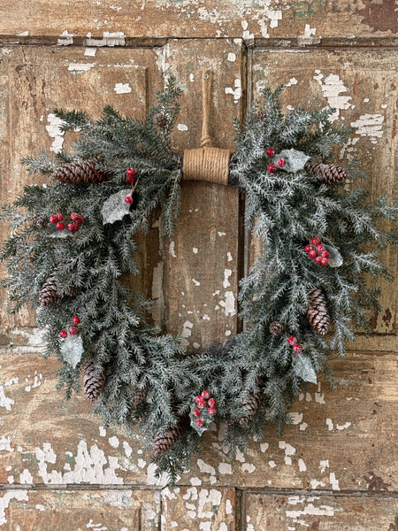 Holly Crested Fir Hanging Wreath | 24" | NOT CURRENTLY IN STOCK-New For Holiday 2026!
