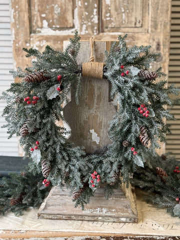 Holly Crested Fir Hanging Wreath | 24" | NOT CURRENTLY IN STOCK-New For Holiday 2026!
