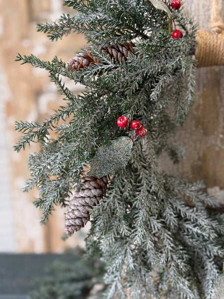 Holly Crested Fir Hanging Wreath | 16" | NOT CURRENTLY IN STOCK-New For Holiday 2026!