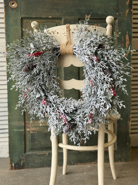 Winter Song Cedar Hanging Wreath | 24" | NOT CURRENTLY IN STOCK-New For Holiday 2026!