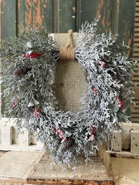 Winter Song Cedar Hanging Wreath | 24" | NOT CURRENTLY IN STOCK-New For Holiday 2026!