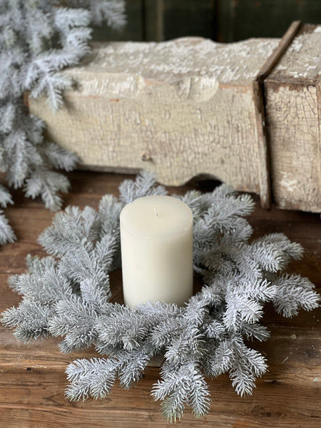 Snowy Sitka Spruce Candle Ring | 16" | SOLD OUT