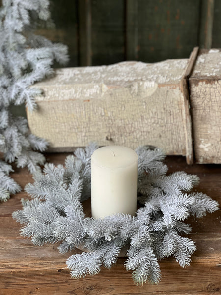 Snowy Sitka Spruce Candle Ring | 16" | SOLD OUT