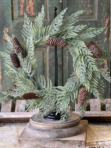 Glittering Plume Pine Wreath | 24" | Limited Stock - Last 44pcs!