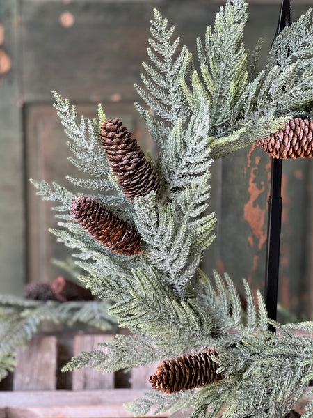 Glittering Plume Pine Wreath | 24" | Limited Stock - Last 44pcs!