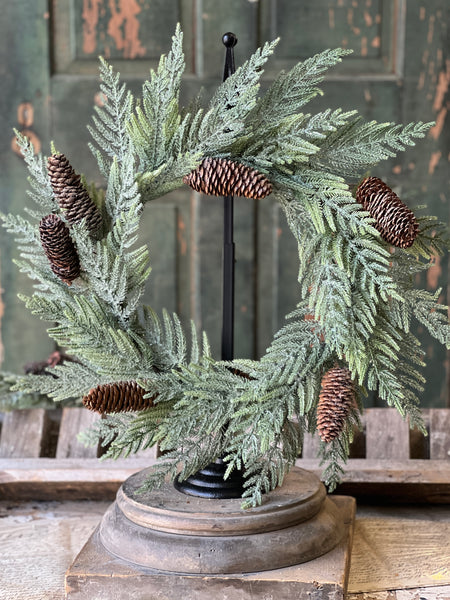 Glittering Plume Pine Wreath | 24" | Limited Stock - Last 44pcs!