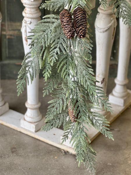 Glittering Plume Pine Garland | 6'