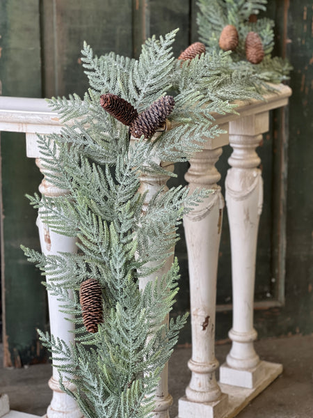 Glittering Plume Pine Garland | 6'