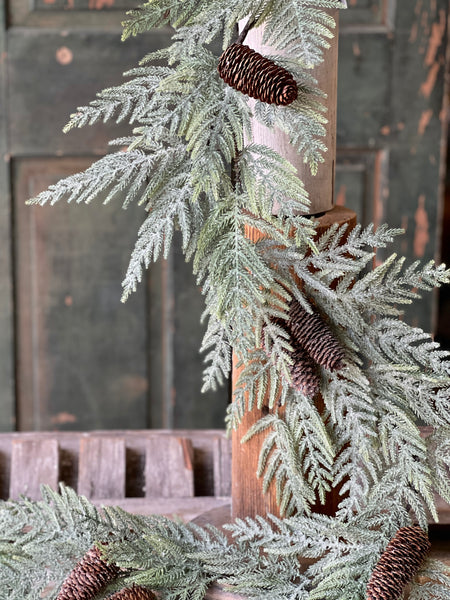 Glittering Plume Pine Garland | 6'
