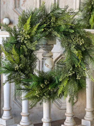 Woodbine Greens Wreath | 24" | Limited Stock - Last 72pcs!