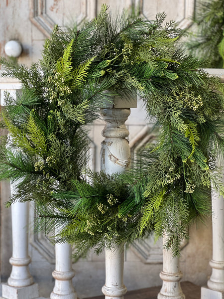 Woodbine Greens Wreath | 24" | Limited Stock - Last 72pcs!