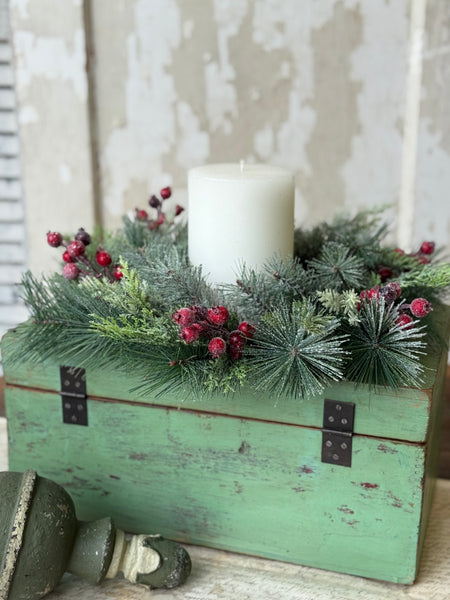 Rollick Berry Pine Candle Ring | 13" | NOT CURRENTLY IN STOCK-New For Holiday 2026!