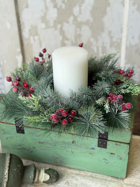 Rollick Berry Pine Candle Ring | 13" | NOT CURRENTLY IN STOCK-New For Holiday 2026!