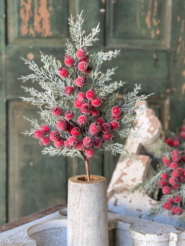 Icy Yule Berry Fir Spray | 30"