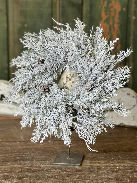 Snowy Nobility Cedar Candle Ring | 16"