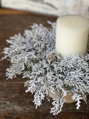 Snowy Nobility Cedar Candle Ring | 16" | SOLD OUT