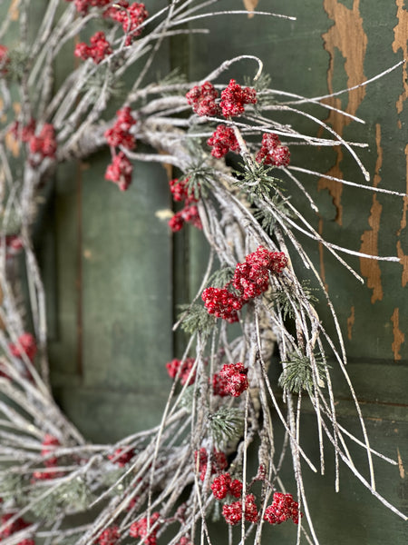Birchwood Berry & Pine Wreath | 24" | Limited Stock - Last 52pcs!