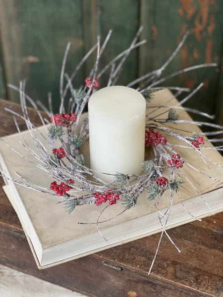 Birchwood Berry & Pine Candle Ring | 14" | SOLD OUT