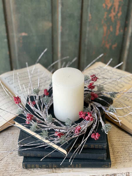 Birchwood Berry & Pine Candle Ring | 14" | SOLD OUT