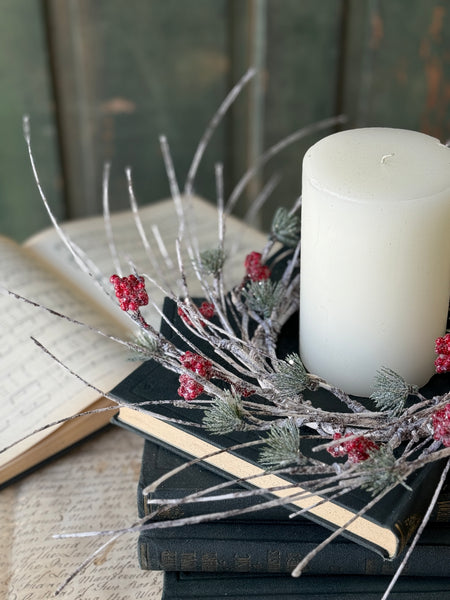 Birchwood Berry & Pine Candle Ring | 14" | SOLD OUT