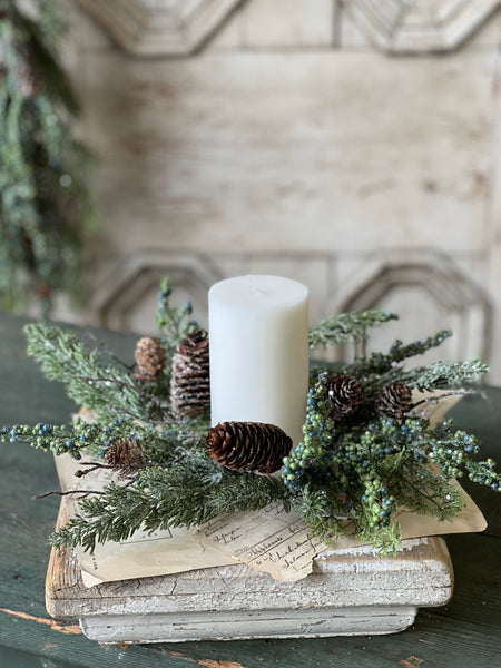 Greensleeves Pine Candle Ring | 14" | CLEAN UP SPECIAL! From $3.50 - Last 48pcs!