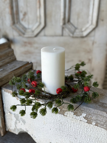 Jingle Sprig Pine Candle Ring | 10” | NOT CURRENTLY IN STOCK-New For Holiday 2026!