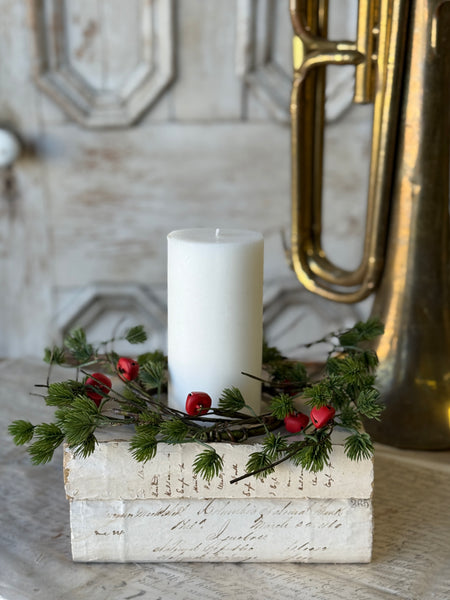 Jingle Sprig Pine Candle Ring | 10” | NOT CURRENTLY IN STOCK-New For Holiday 2026!