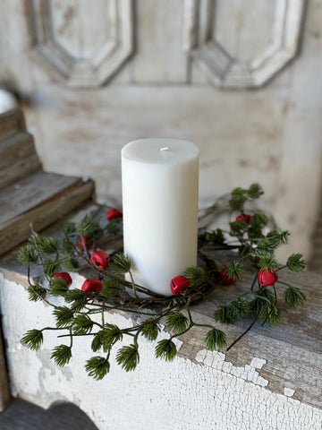 Jingle Sprig Pine Candle Ring | 10” | JUST ARRIVED! Limited Stock - Last 144pcs!