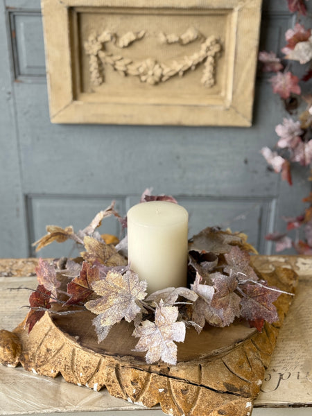 Frostbound Leaves Candle Ring | 16" | NOT CURRENTLY IN STOCK-New For Holiday 2026!