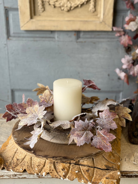 Frostbound Leaves Candle Ring | 16" | NOT CURRENTLY IN STOCK-New For Holiday 2026!