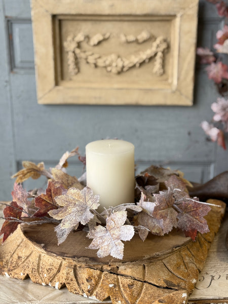 Frostbound Leaves Candle Ring | 16" | NOT CURRENTLY IN STOCK-New For Holiday 2026!
