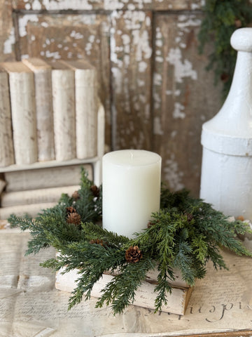 Crosswoods Juniper Candle Ring | 16” | NOT CURRENTLY IN STOCK-New For Holiday 2026!