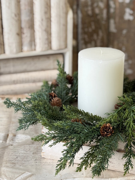 Crosswoods Juniper Candle Ring | 16” | NOT CURRENTLY IN STOCK-New For Holiday 2026!