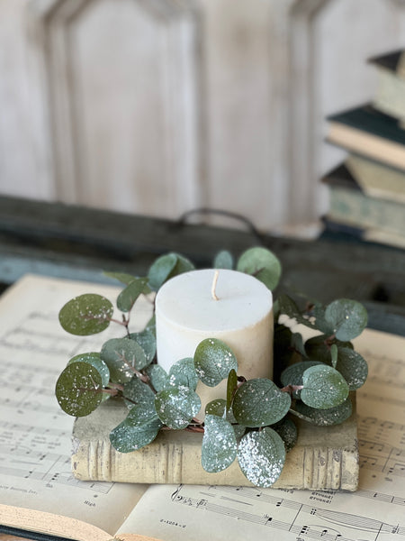 Crisp Air Eucalyptus Candle Ring (w/ frost effect) | 8" | SOLD OUT