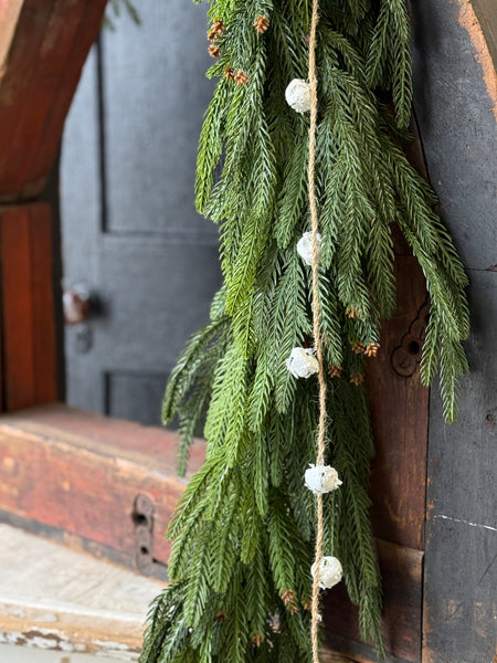 Winter White Bell Garland | 6' | Small | CASE PACK SPECIAL!  $2.95