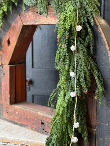 Winter White Bell Garland | 6' | Small | NEW CLOSEOUT + CLEAN UP SPECIAL!  From $1.95 - Last 180pcs!