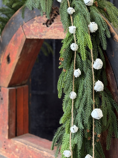 Winter White Bell Garland | 6' | Small | CASE PACK SPECIAL!  $2.95