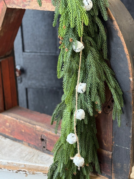 Winter White Bell Garland | 6' | Large | CASE PACK SPECIAL!  $3.95