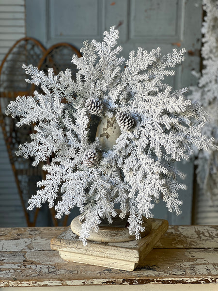 Snowy Hemingway Fir Candle Ring | 22" | Limited Stock - Last 96pcs!